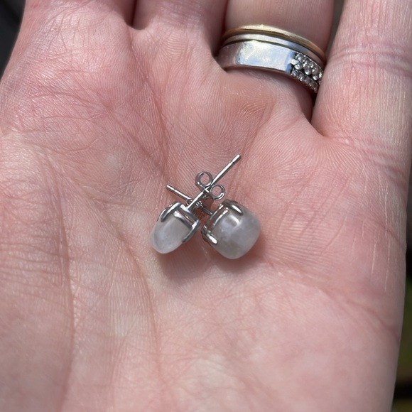 Genuine moonstone .925 studs - Picture 15 of 16